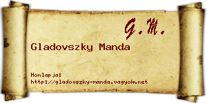 Gladovszky Manda névjegykártya